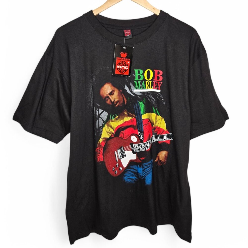 Vintage NWT Y2K Bob Marley King Label Shirt Men's Front Back Graphic Reggae XXL